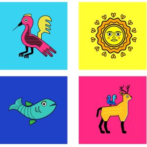 Animal figures geometric native