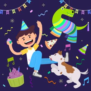 Birthday kids party dog