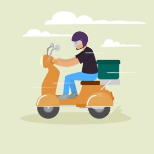 Delivery guy motorcycle